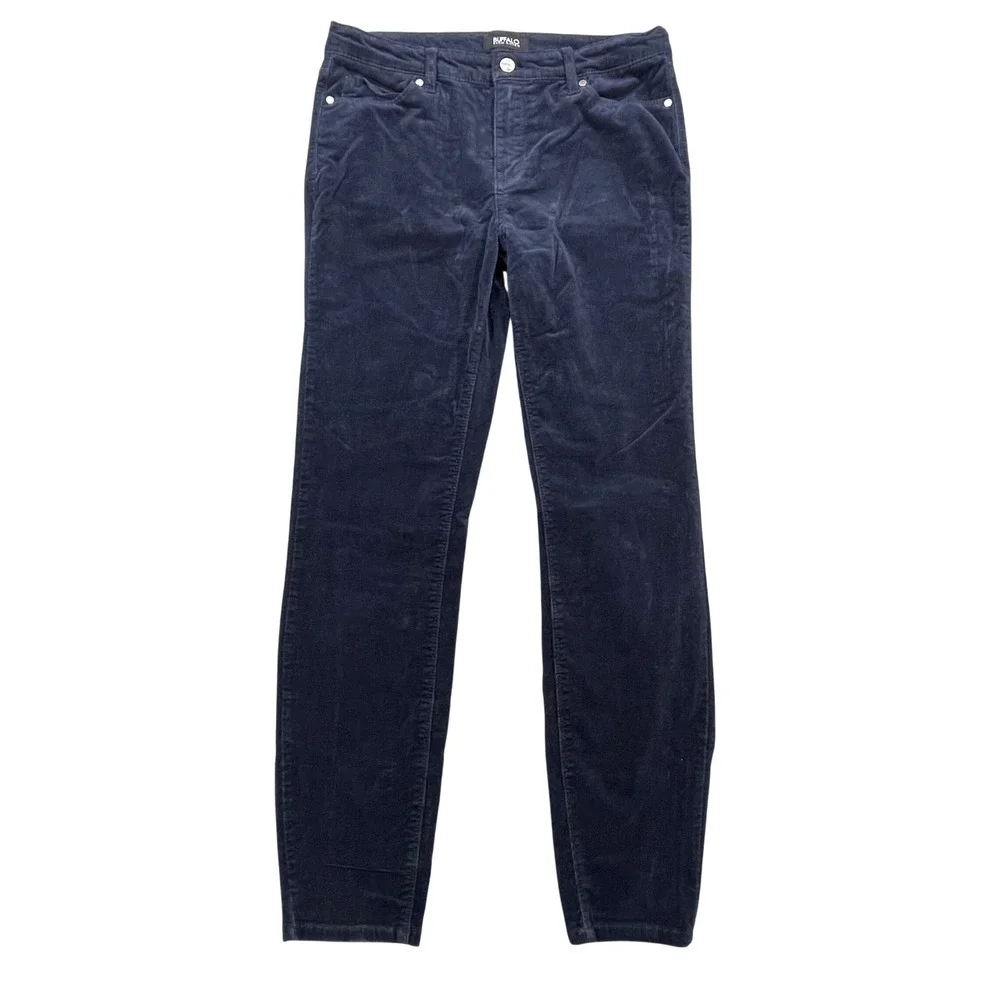 Buffalo Navy Icon Mid-Rise Slim & Sculpt Cord Skinny Pants Women 8
